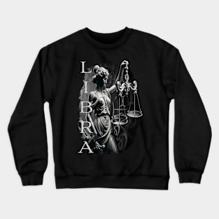 Elegant Libra Zodiac Scales & Justice Art Crewneck Sweatshirt